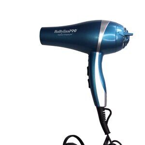 BaBylissPro Nano Titanium Blue Electric Portable Ionic DC Hair Dryer Styling